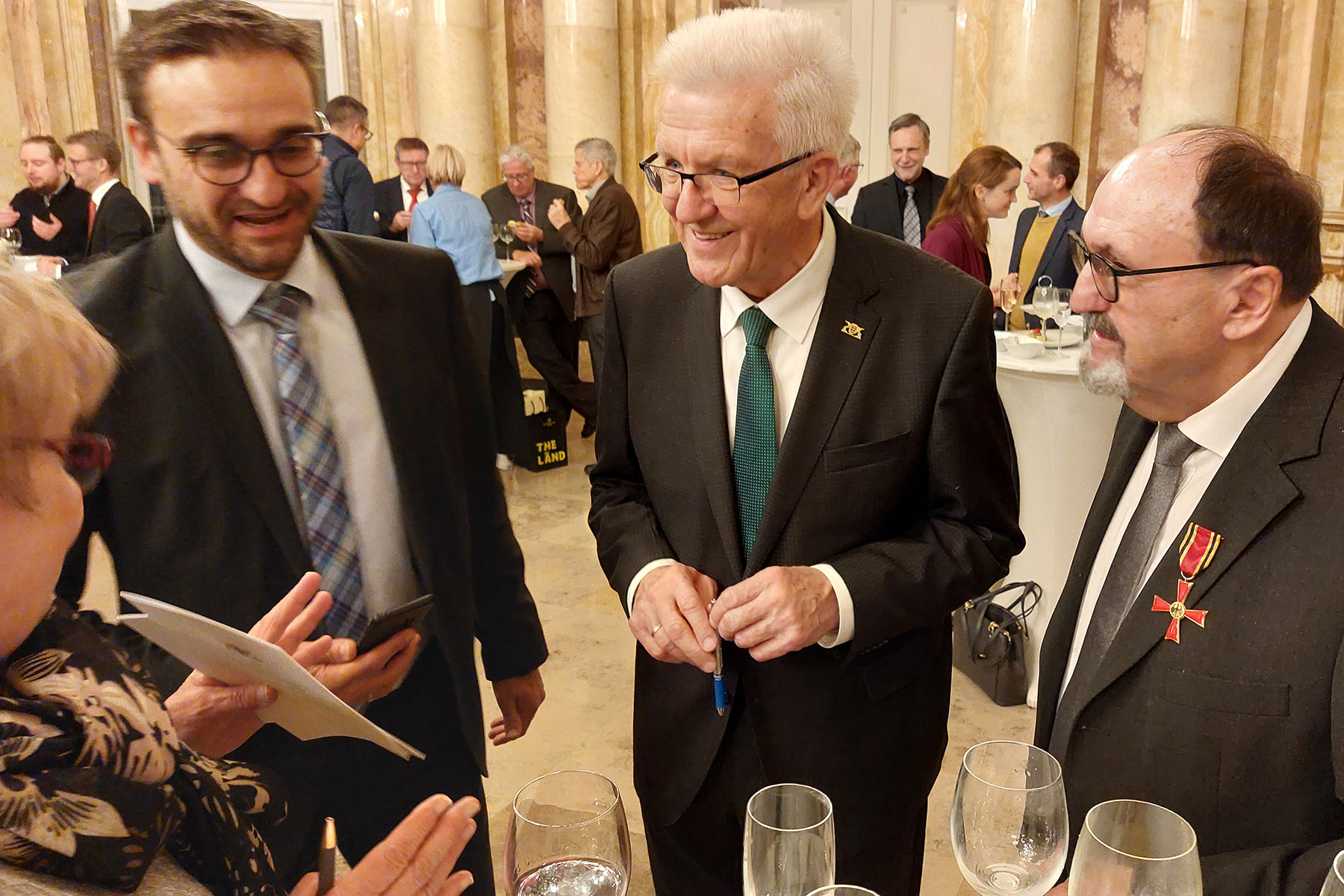 Die Familie Ritter im Gespräch mit Ministerpräsident Winfried Kretschmann